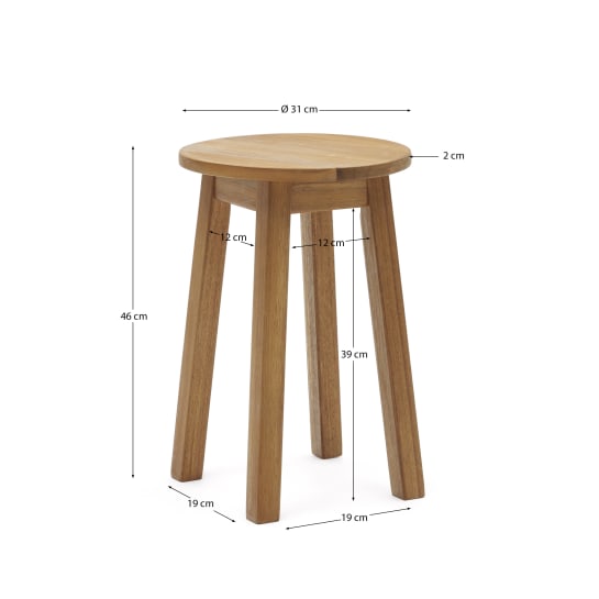 Υποπόδιο εξωτερικού χώρου Amel, μασίφ ξύλο ακακίας FSC 100% - μεγέθη