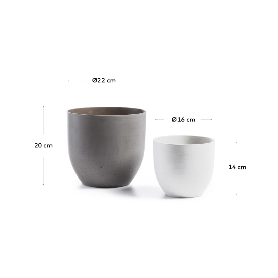 Σετ 2 γλάστρες Lula Ø 22 cm / Ø 16 cm - μεγέθη