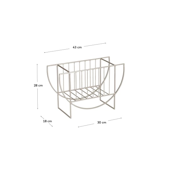 Aubrey silver magazine rack - sizes