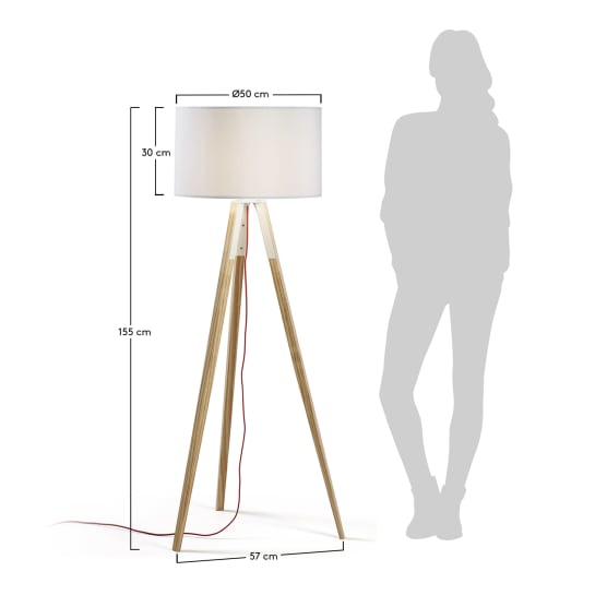 Iguazu floor lamp in solid pine wood UK adapter - sizes