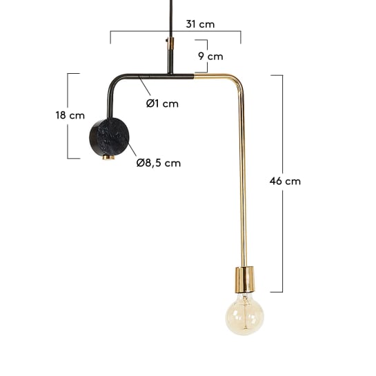 Wick pendant lamp - sizes