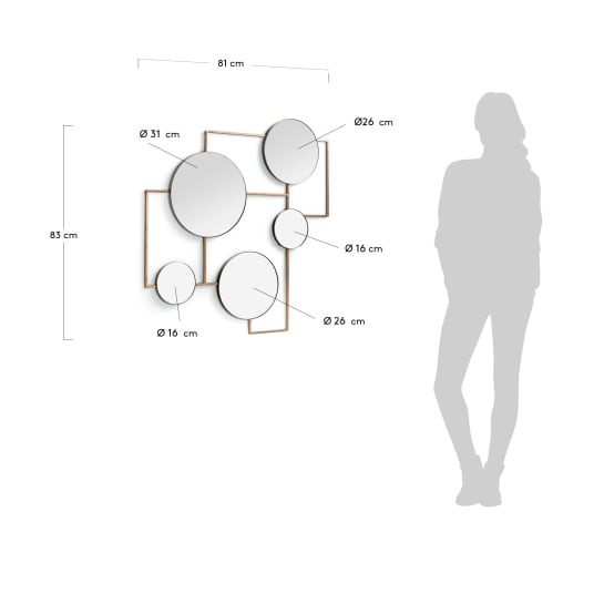 Platte metal mirror, 81 x 83 cm - sizes