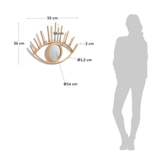 Natural Maela mirror 55 x 36 cm - sizes