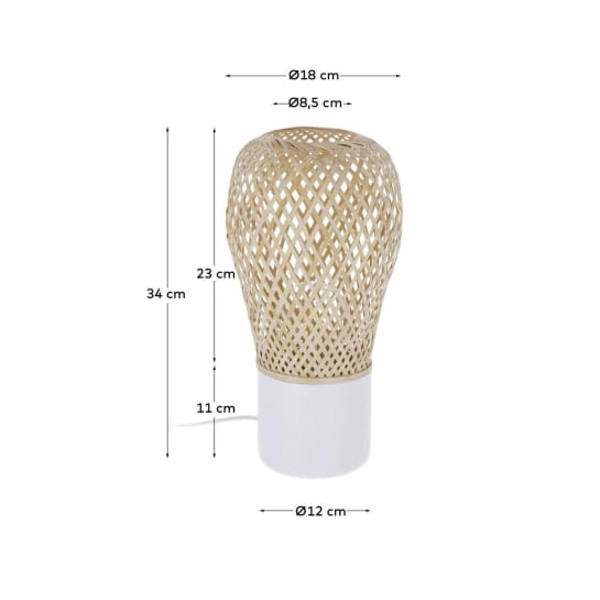 Επιτραπέζιο φωτιστικό Derora, λευκό - μεγέθη