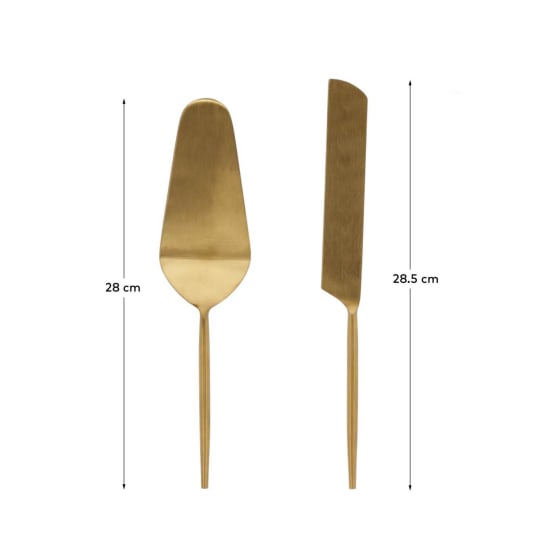 Set Lite 2 posate per dessert dorato - dimensioni