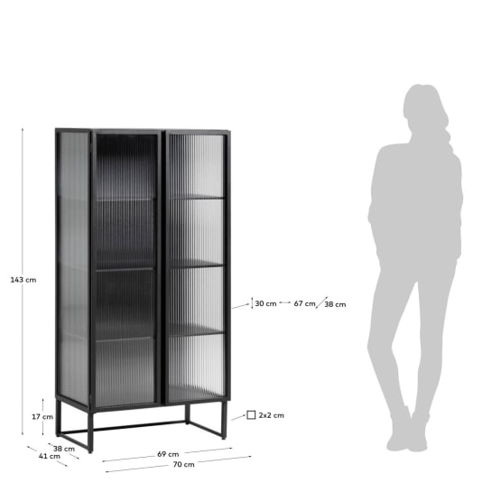 Trixie glass cabinet 70 x 143 cm - sizes