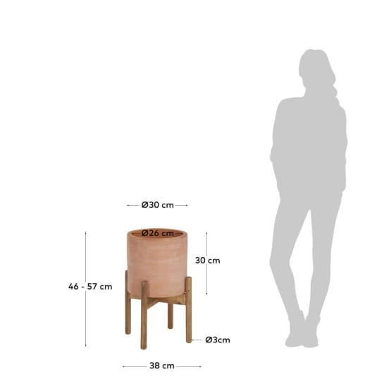 Doniczka Dalva z terakoty Ø 26 cm - rozmiary