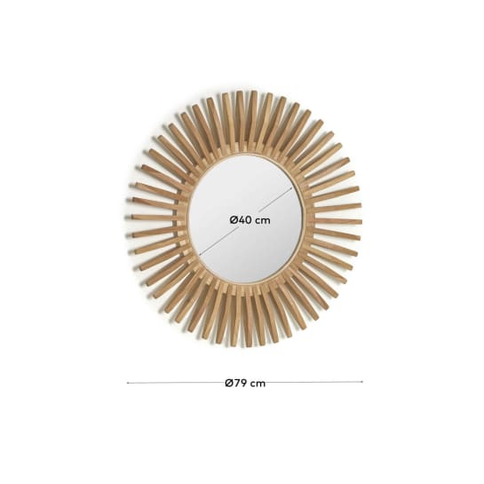 Στρογγυλό τραπέζι Ena 79 εκ, μασίφ ξύλο τικ - μεγέθη