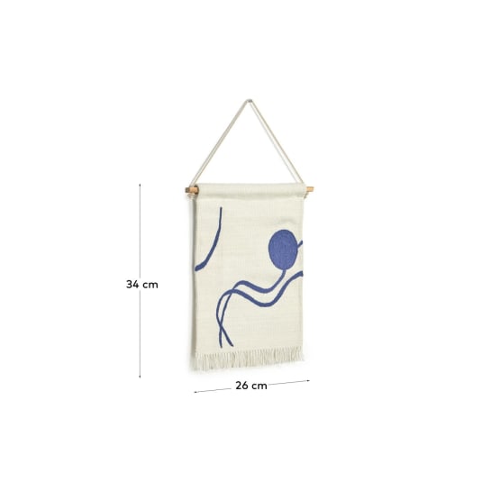 Atal tapestry with blue shapes 28 x 34 cm - sizes