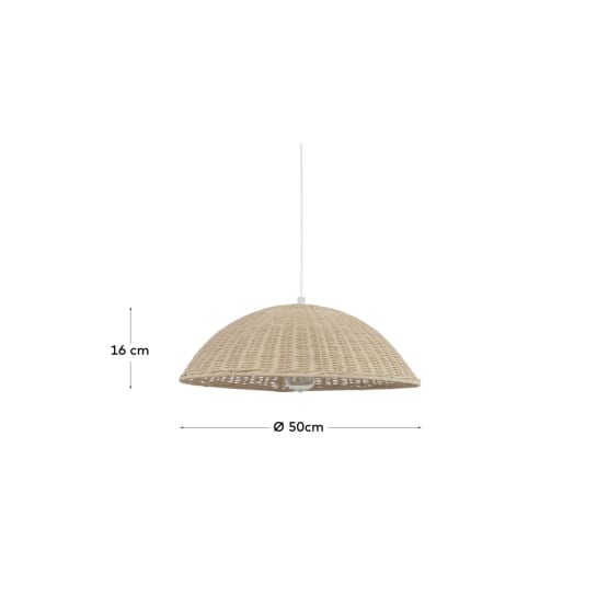 Deyarina rattan ceiling light with natural finish - sizes