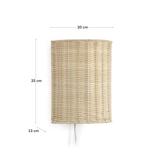 Kimjit Wandleuchte aus Rattan mit natürlichem Finish - Größen