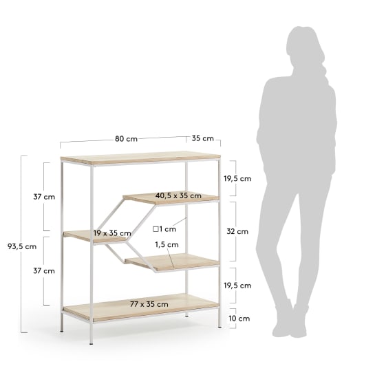 Push shelving unit 80 x 93,5 cm white - sizes