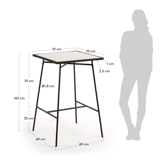 Τραπέζι Leora 70 x 70 εκ - μεγέθη