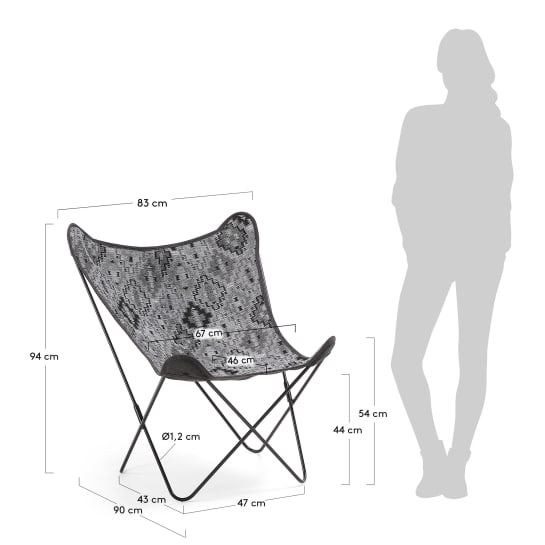Grey Fly armchair - sizes