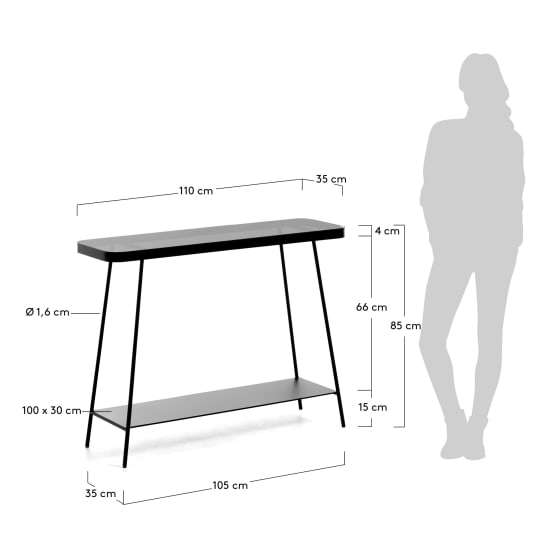 Duilia console table 110 x 85 cm - sizes