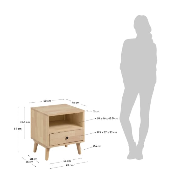 Wari Bedside Table 50 x 54 cm - sizes