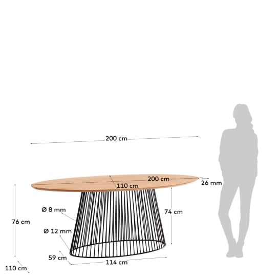 Leska 200 x 110 cm table - sizes