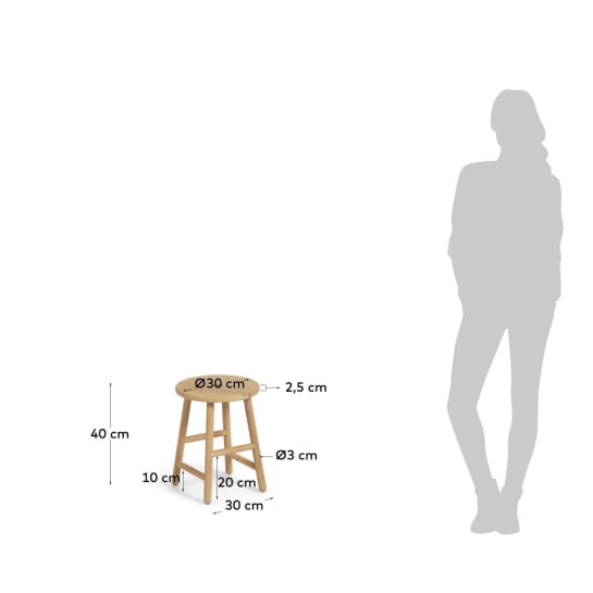 Huara side table made from solid eucalyptus wood Ø 35 cm FSC 100% - sizes