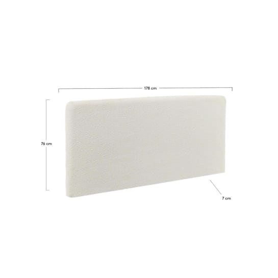 Dyla headboard with removable cover in white bouclé, for 160 cm beds FSC Mix Credit - sizes