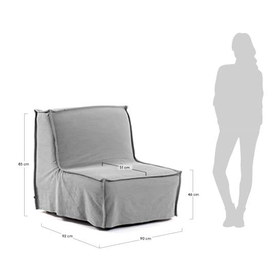 Lyanna sofa bed 90 cm grey - sizes