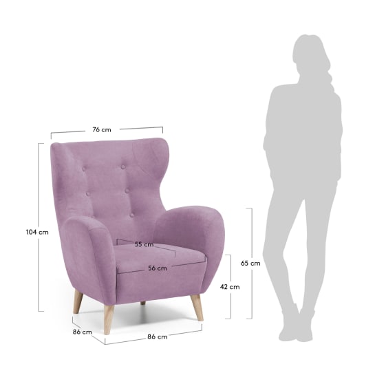 Patio fauteuil paars - maten