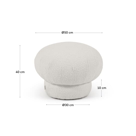 Sarisha round white bouclé pouffe Ø 49 cm - sizes