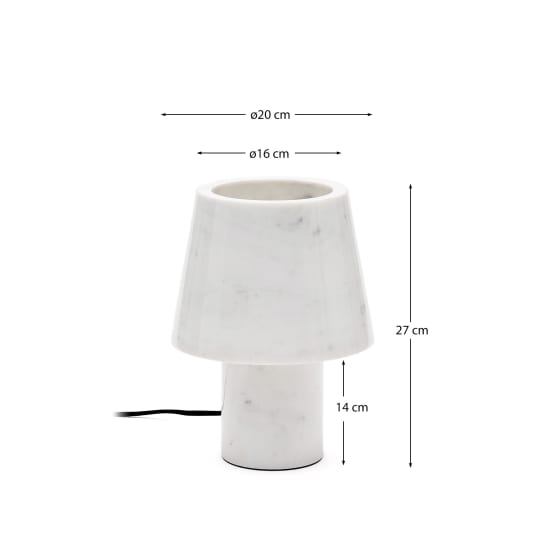 Lampada da tavolo Alaro in marmo bianco - dimensioni