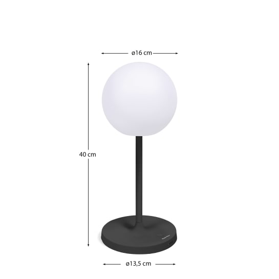 Dinesh outdoor table lamp in black aluminium 40 cm - sizes
