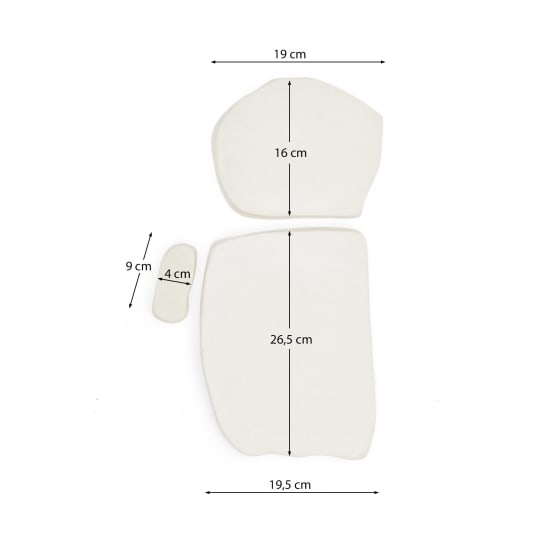 Σετ 3 τετράγωνων πάνελ τοίχου Siluna από λευκό papier-mâché - μεγέθη