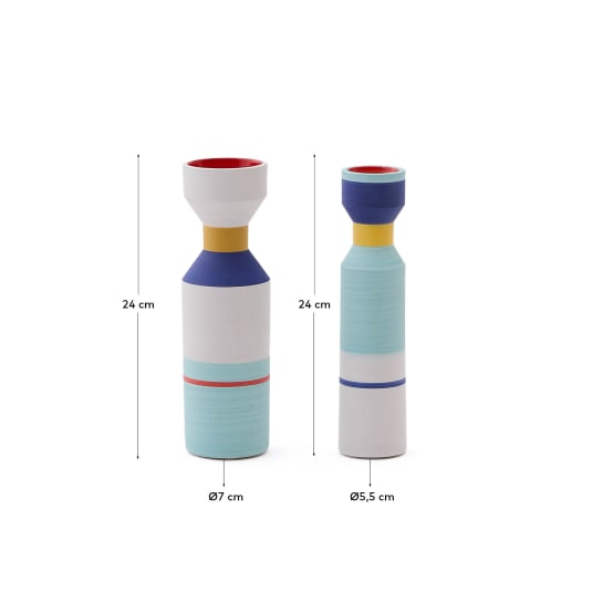 Σετ 2 πολύχρωμων κεραμικών βάζων Elumi 24 εκ. - μεγέθη
