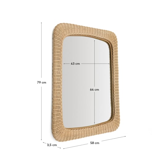 Καθρέπτης Zilna από ρατάν 58 x 79 εκ. - μεγέθη