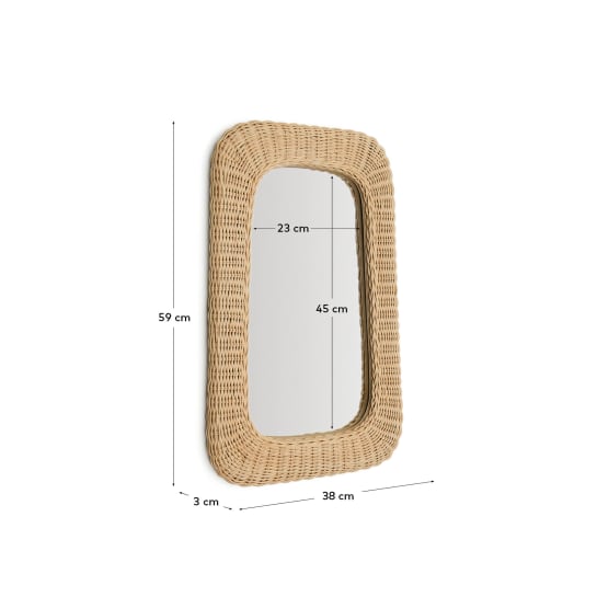 Zilna rattan mirror 38 x 59cm - sizes