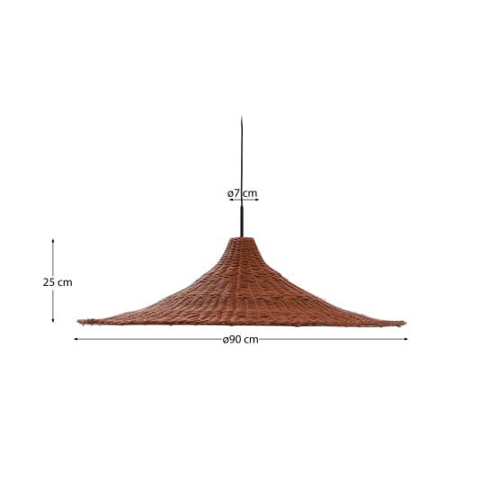 Bladia rattan ceiling lamp shade with terracotta finish Ø90cm - sizes