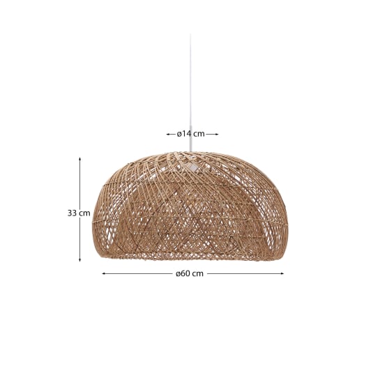 Isora rattan ceiling lamp shade with natural finish Ø60cm - sizes