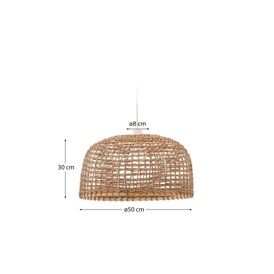 Dakira ceiling lamp shade in rattan with natural finish Ø52cm - sizes