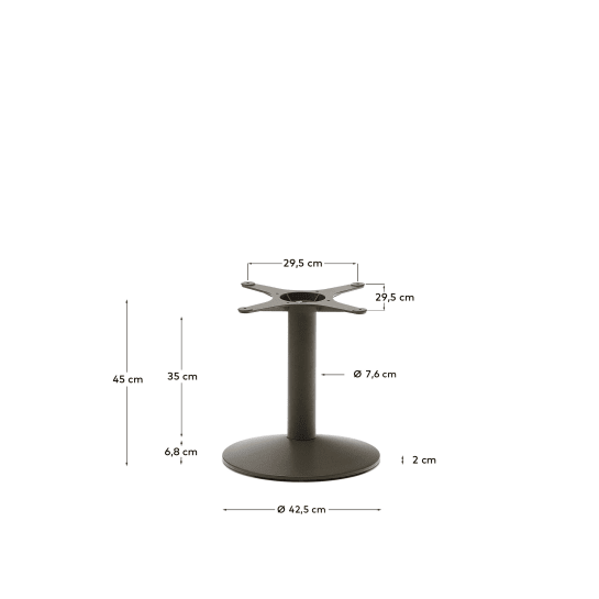 Esilda side table base with a round steel base in green painted finish Ø42.5x45 cm - sizes