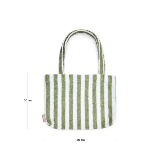 Nuni cotton bag with green and white stripes - sizes