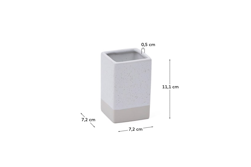 Careli beige stoneware toothbrush holder - sizes