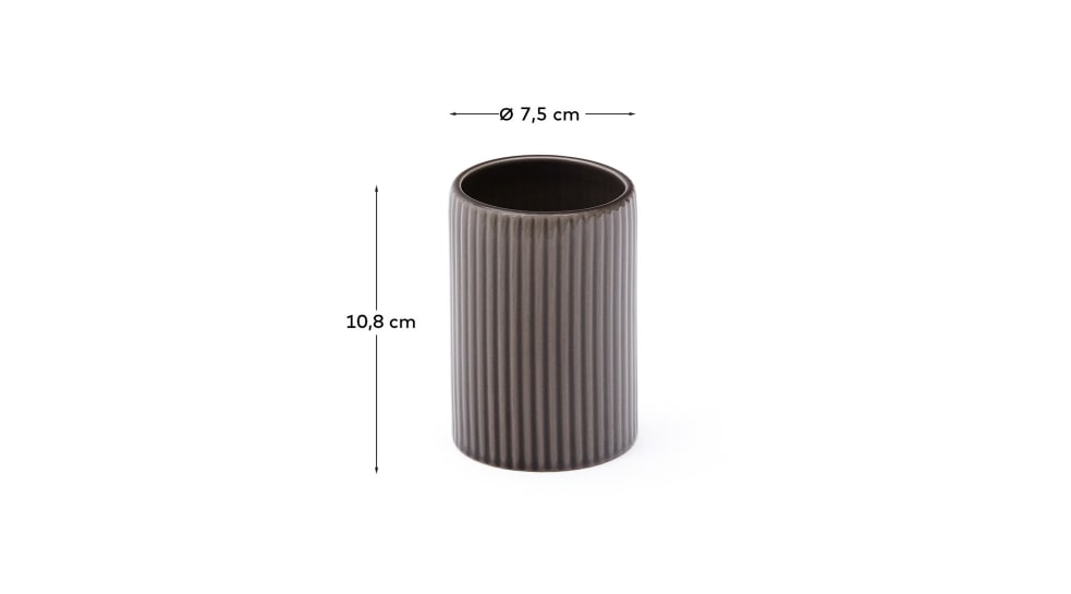 Selime brown stoneware toothbrush holder - sizes
