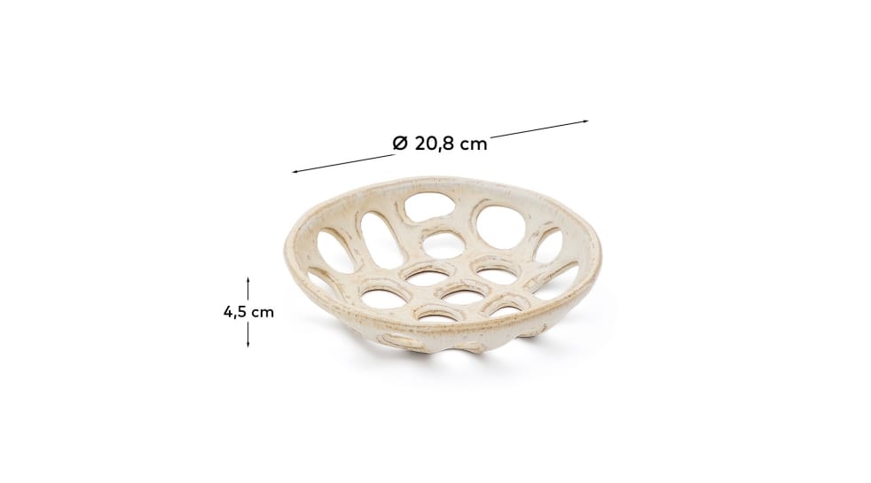 Zunel small beige ceramic fruit bowl - sizes