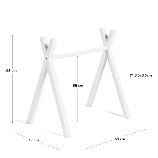 Maralis tipi babygym gemaakt van massief beukenhout met een witte afwerking - maten