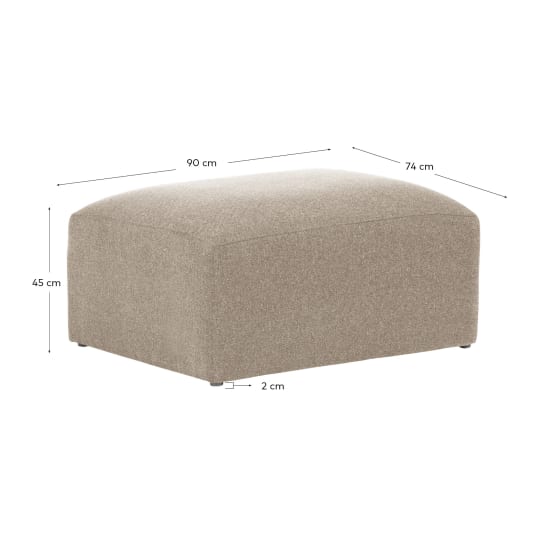 Blok footrest beige chenille 90 x 70 cm - μεγέθη