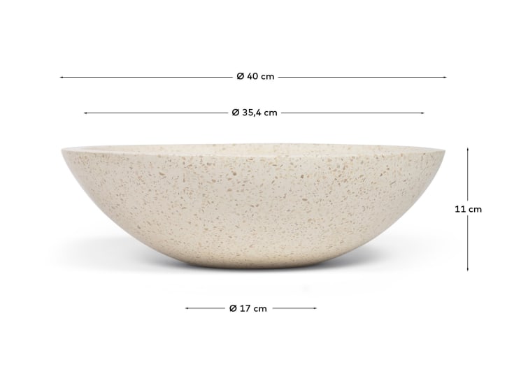Lavabo Delina terrazzo bianco Ø 40 cm - dimensioni