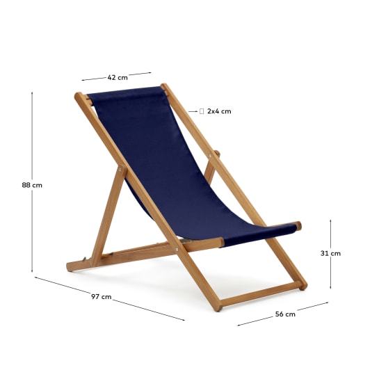 Adredna blue outdoor folding hammock made of FSC 100% solid acacia wood - sizes