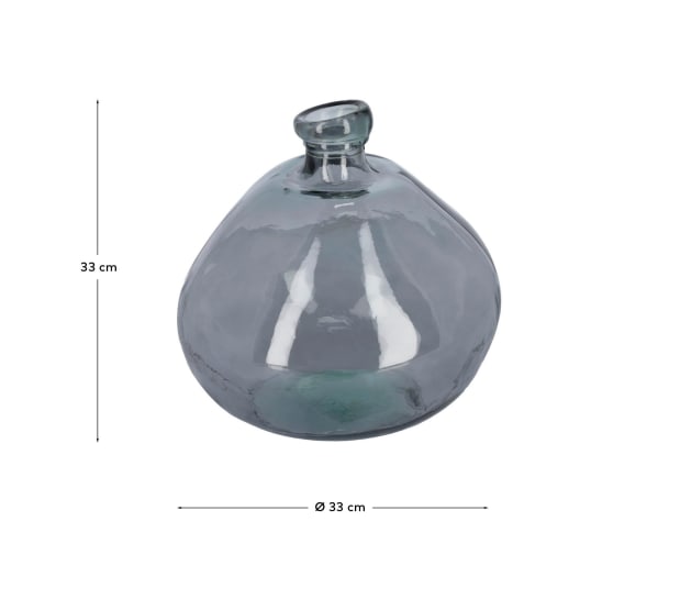 Brenna vase in 100% recycled blue glass, 33 cm - sizes