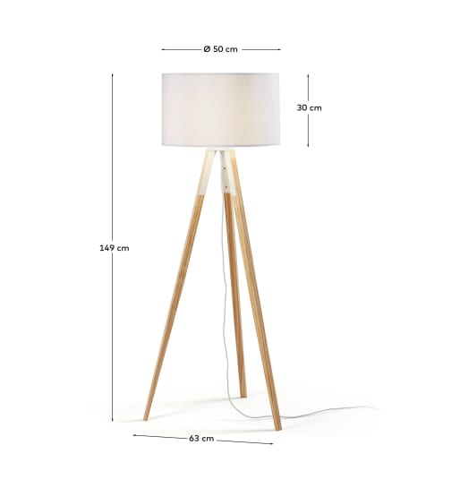 Iguazu Stehlampe, Holz, weiss - Größen
