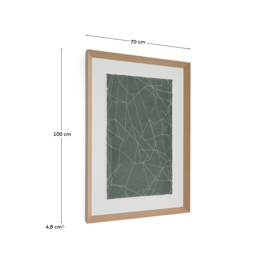 Αφηρημένη ζωγραφική Durkan από πράσινο ανακυκλωμένο χαρτί 100 x 70 εκ - μεγέθη