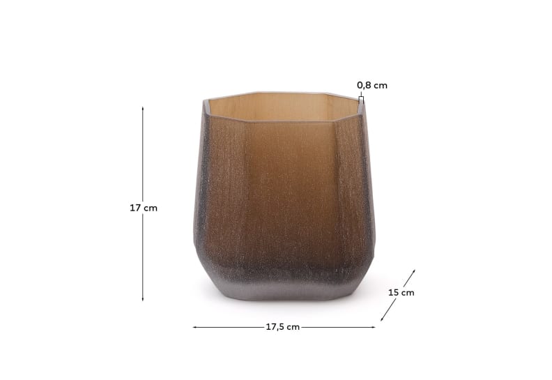 Terrava brown glass vase 17cm - sizes