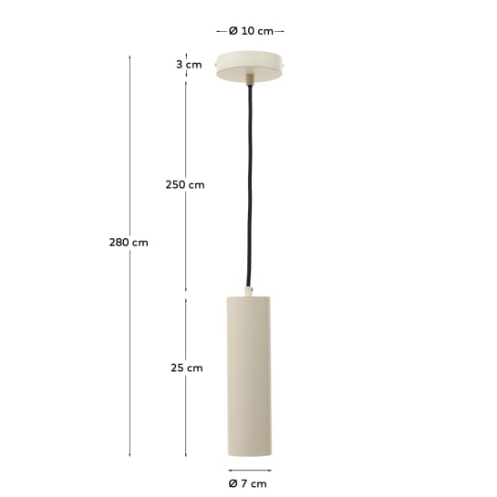 Andia aluminium ceiling lamp with beige painted finish - sizes