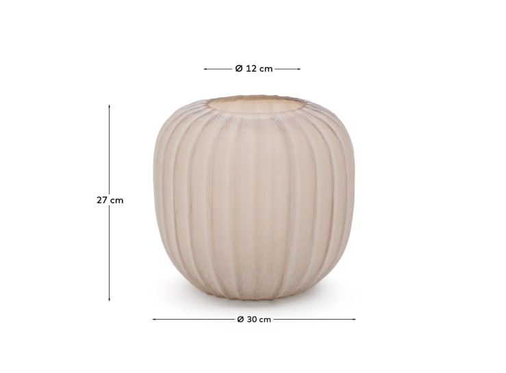 Lumia beige glass vase 27cm - sizes